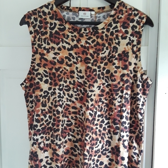 Soft Leopard Print Tank Top Size Large Ag Adriano Goldschmied - Picture 1 of 7